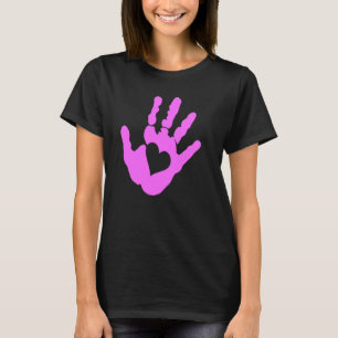 Hand Print Heart Symbol More Love Less Hate T-Shirt
