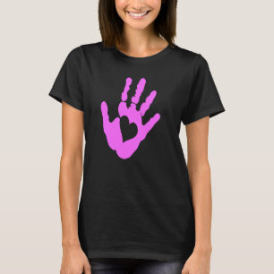 Hand Print Heart Symbol More Love Less Hate T-Shirt