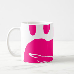 Hand print pink paint art palm coffee mug