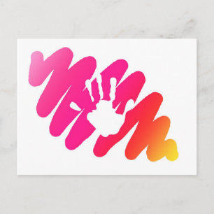 hand print postcard
