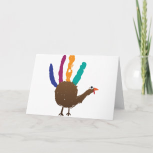 Hand Print Turkey Holiday Card