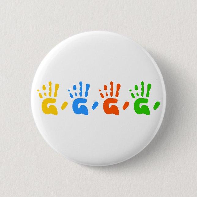 Hand Prints 6 Cm Round Badge (Front)