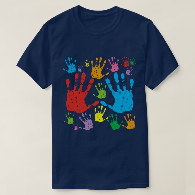 Hand prints in color T-Shirt (Design Front)