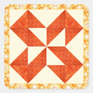 Hand Quilted Look Square Sticker