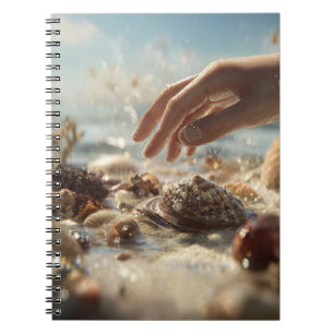 Hand Reaching for Seashells Notebook