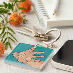 Hand Reaching Key Ring