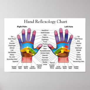 Hand Reflexology 14x10" Poster