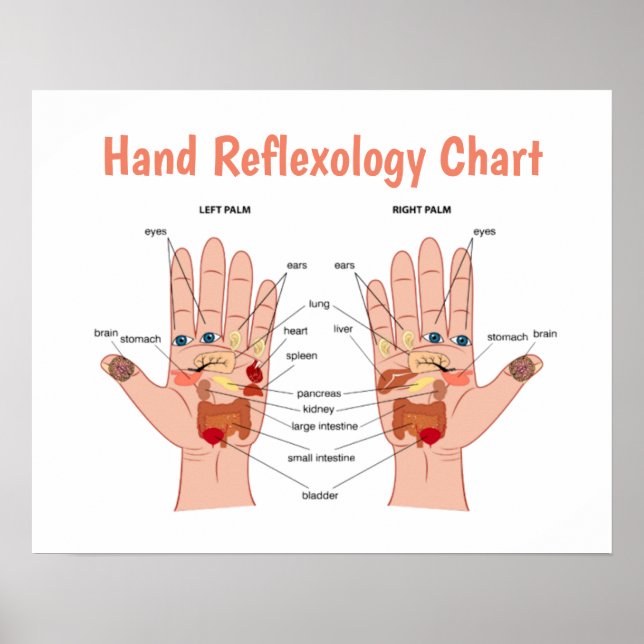 Hand Reflexology 20x16" Poster (Front)