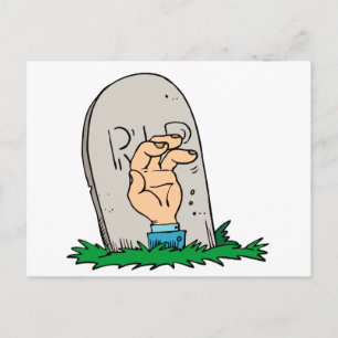 Hand Rises From Grave Postcard