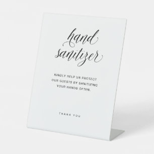 Hand Sanitizer   Elegant Typography Wedding Pedestal Sign