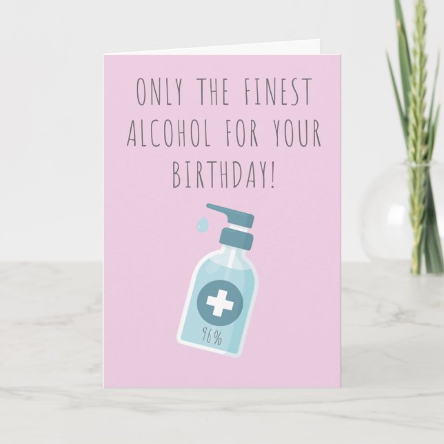 Hand Sanitizer Funny Birthday Card (Front)