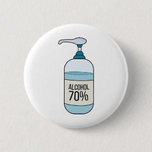 Hand Sanitizer Gel with 70% Alcohol 6 Cm Round Badge