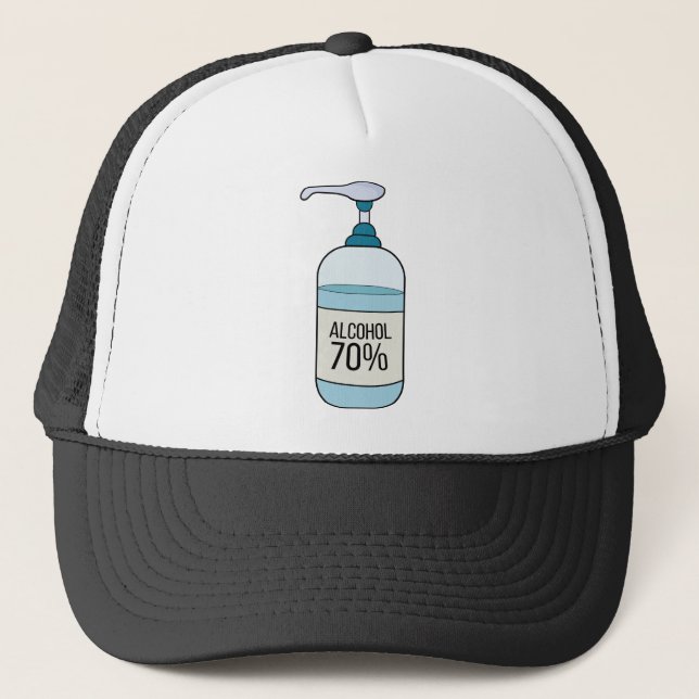Hand Sanitizer Gel with 70% Alcohol Trucker Hat (Front)