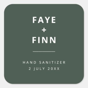 Hand Sanitizer   Green Covid Scandi Modern Wedding Square Sticker