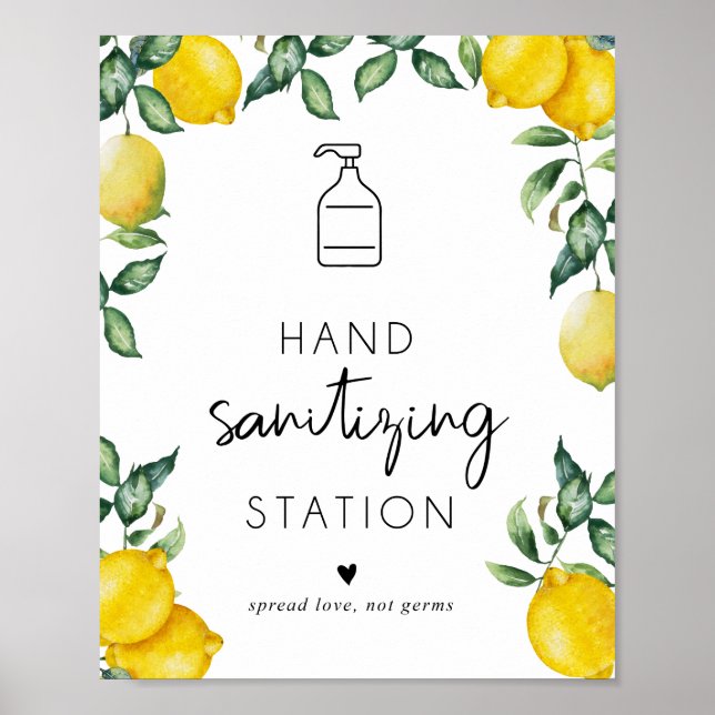 Hand sanitizing Station Lemons Poster (Front)