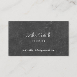 Hand Script Chalkboard Vocalist Business Card