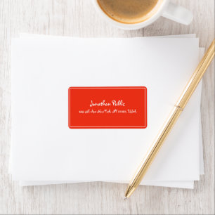 Hand Script Christmas Red White Template Address Label