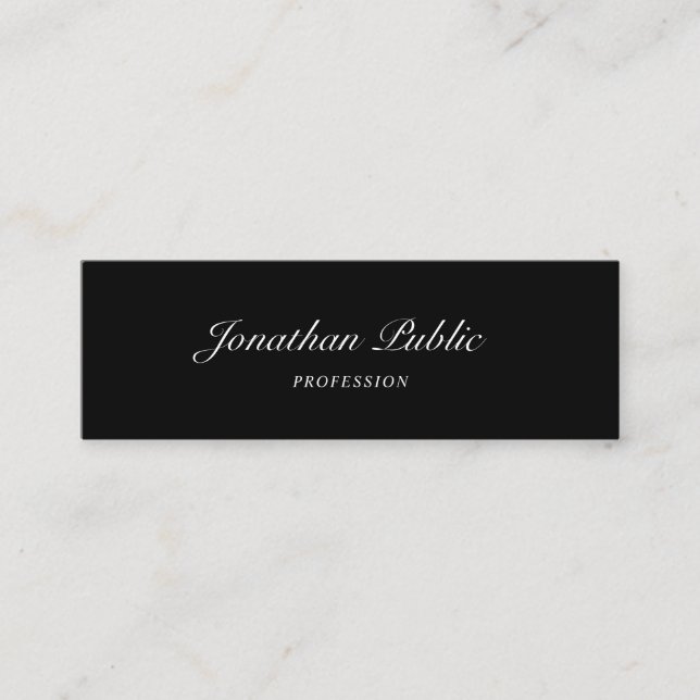 Hand Script Font Modern Simple Design Elegant Cool Mini Business Card (Front)