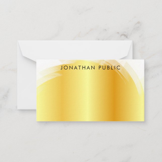 Hand Script Monogram Elegant Faux Gold Template (Front)