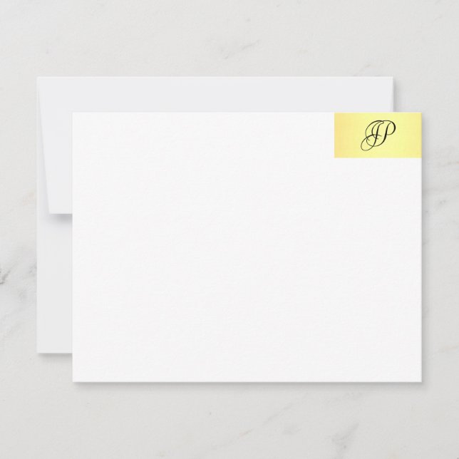 Hand Script Monogrammed Name Faux Gold Chic Card (Front)
