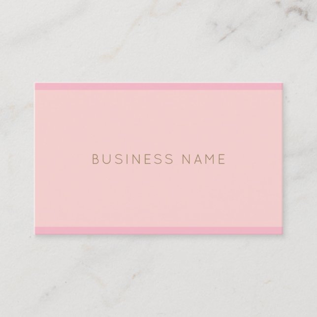 Hand Script Name Plain Elegant Pink Gold Modern Business Card (Front)