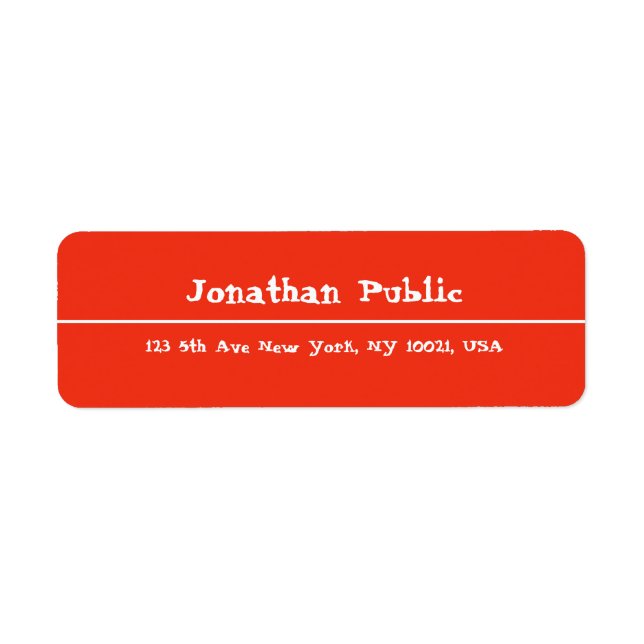 Hand Script Red Christmas Template Return Address Label (Front)