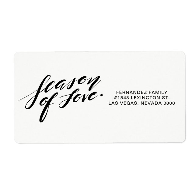 hand script season of love label (Front)