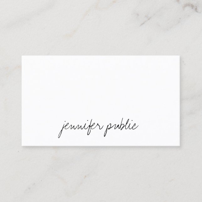 Hand Script Simple Elegant Template Professional Business Card (Front)