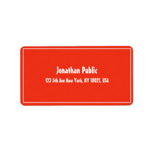 Hand Script Template Christmas Red White Address Label