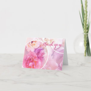 Hand Script Thank You Elegant Watercolor Roses