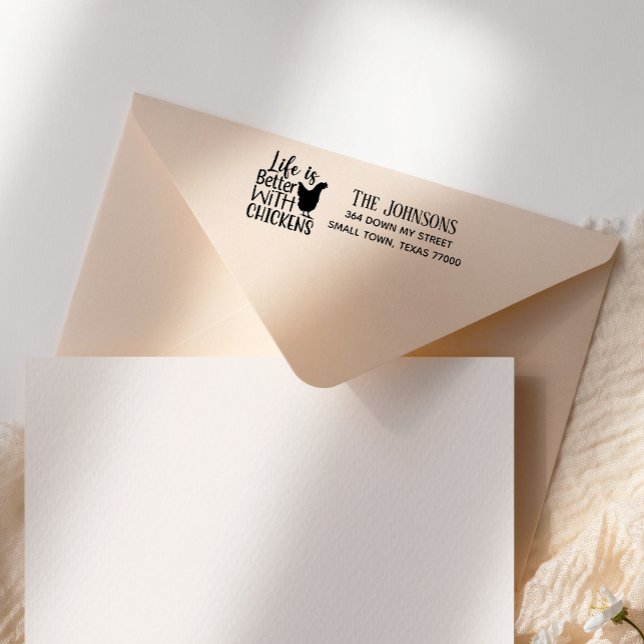 Hand Scripted Cute Life is Better With Chickens Self-inking Stamp (Creator Uploaded)
