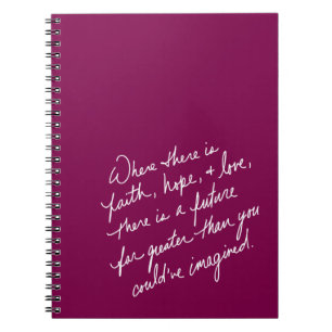 Hand-Scripted Faith Hope & Love Spiritual Notebook