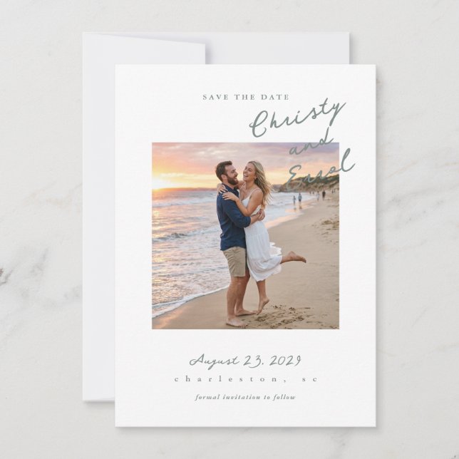 Hand Scripted Moss Save The Date (Front)