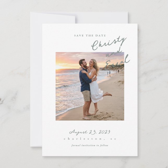 Hand Scripted Moss Save The Date (Front)