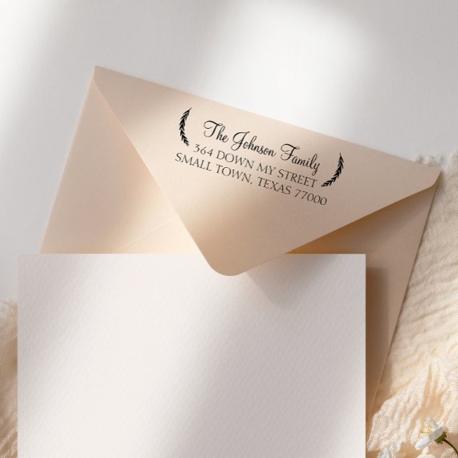 Hand Scripted Olive Branch Return Address Self-inking Stamp (Creator Uploaded)