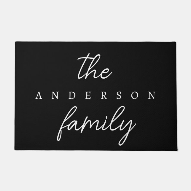 Hand Scripted | Personalised Family Name Doormat   (Front)