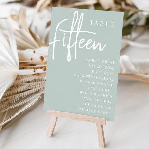 Hand Scripted Table FIFTEEN + Guest Names Number
