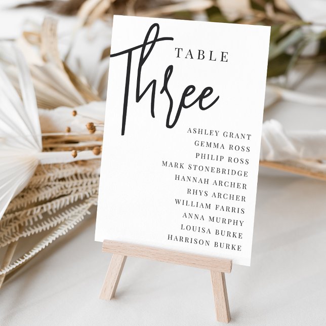 Hand Scripted Table THREE + Guest Names Number (Creator Uploaded)