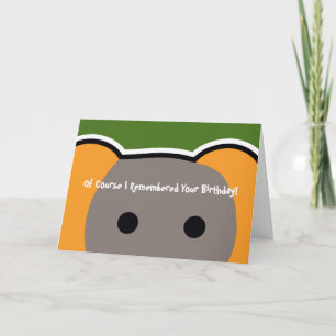 Hand Shaped Elephant Birthday Card