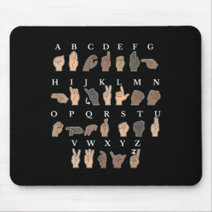 Hand Sign Language ASL Hand gesture deaf awareness Mouse Pad
