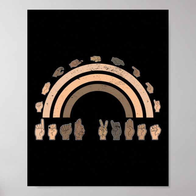 Hand Sign Language ASL Hand gesture deaf vibes awa (Front)