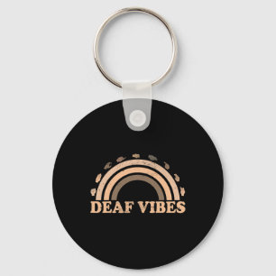 Hand Sign Language ASL Hand gesture deaf vibes awa Key Ring