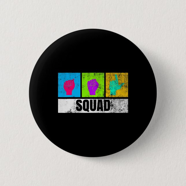 Hand Sign Language For Deaf Pride And Deaf Awarene 6 Cm Round Badge (Front)