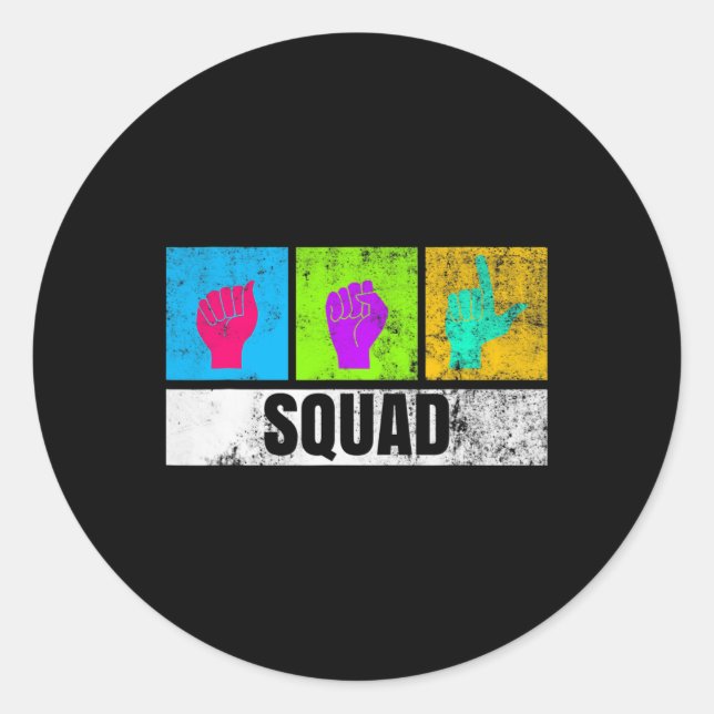 Hand Sign Language For Deaf Pride And Deaf Awarene Classic Round Sticker (Front)