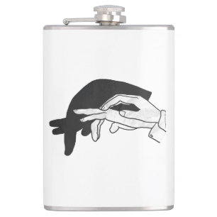 Hand Silhouette Anteater Hip Flask