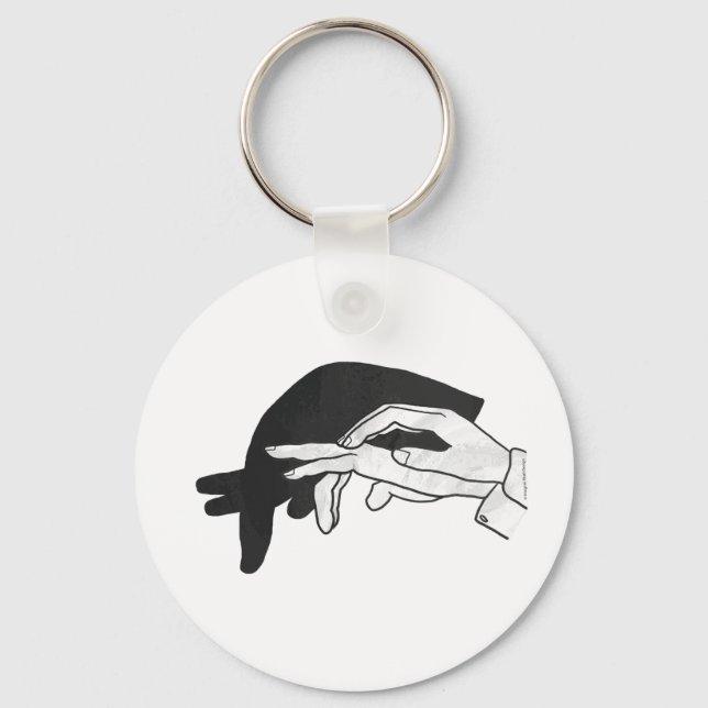 Hand Silhouette Anteater Key Ring (Front)