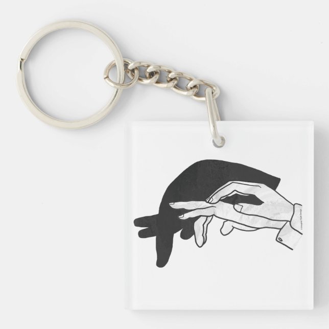 Hand Silhouette Anteater Key Ring (Front)