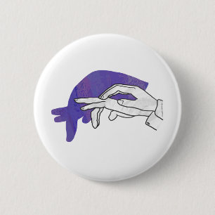Hand Silhouette Anteater Purple 6 Cm Round Badge