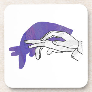 Hand Silhouette Anteater Purple Coaster