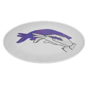 Hand Silhouette Anteater Purple Cutting Board